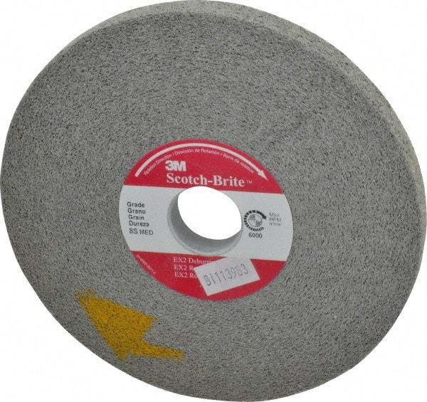 3M - 6" Diam, 1/2" Face Width, 1" Center Hole, Medium Grade, Silicon Carbide Deburring Wheel - Convolute, Hard Density 8 Grade, 6,000 RPM - Eagle Tool & Supply