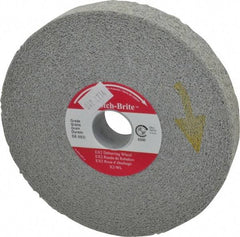 3M - 6" Diam, 1" Face Width, 1" Center Hole, Medium Grade, Aluminum Oxide Deburring Wheel - Convolute, Hard Density 8 Grade, 6,000 RPM - Eagle Tool & Supply