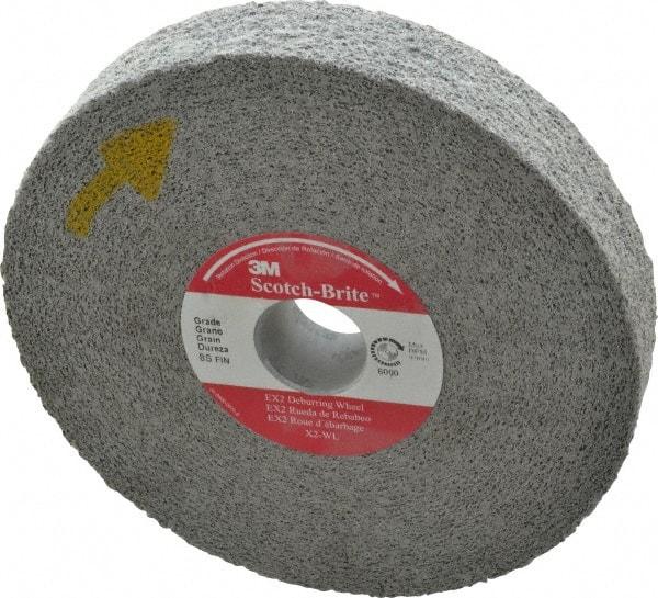 3M - 6" Diam, 1" Face Width, 1" Center Hole, Fine Grade, Silicon Carbide Deburring Wheel - Convolute, Hard Density 8 Grade, 6,000 RPM - Eagle Tool & Supply