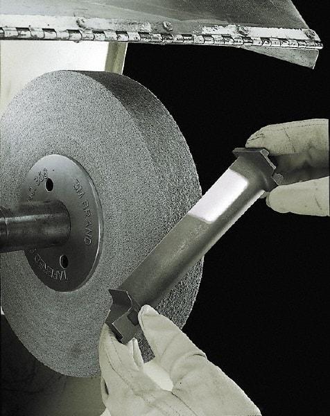 3M - 6" Diam, 2" Face Width, 1" Center Hole, Medium Grade, Aluminum Oxide Deburring Wheel - Convolute, Soft Density 4 Grade, 6,000 RPM - Eagle Tool & Supply