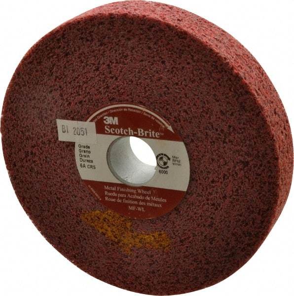 3M - 6" Diam, 1" Face Width, 1" Center Hole, Coarse Grade, Aluminum Oxide Deburring Wheel - Convolute, Hard Density 6 Grade, 6,000 RPM - Eagle Tool & Supply