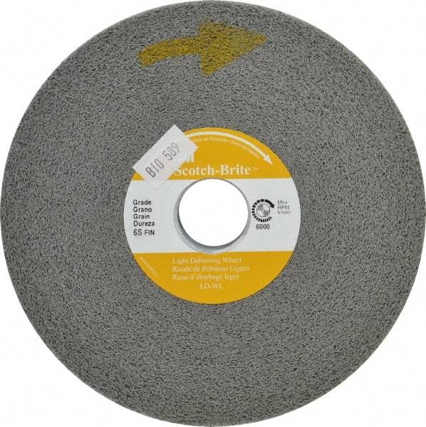 3M - 6" Diam, 2" Face Width, 1" Center Hole, Medium Grade, Aluminum Oxide Deburring Wheel - Convolute, Medium Density 5 Grade, 6,000 RPM - Eagle Tool & Supply