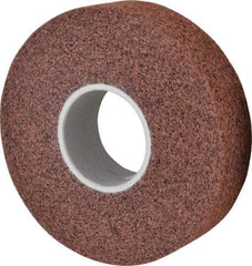 3M - 8" Diam, 2" Face Width, 3" Center Hole, Medium Grade, Aluminum Oxide Deburring Wheel - Convolute, Soft Density 4 Grade, 4,500 RPM - Eagle Tool & Supply