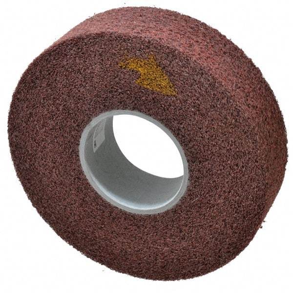 3M - 8" Diam, 2" Face Width, 3" Center Hole, Medium Grade, Aluminum Oxide Deburring Wheel - Convolute, Medium Density 5 Grade, 4,500 RPM - Eagle Tool & Supply