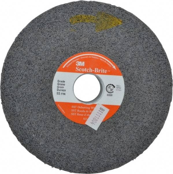 3M - 6" Diam, 1" Face Width, 1" Center Hole, Fine Grade, Silicon Carbide Deburring Wheel - Convolute, Hard Density 8 Grade, 6,000 RPM - Eagle Tool & Supply