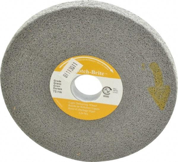 3M - 6" Diam, 1/2" Face Width, 1" Center Hole, Fine Grade, Silicon Carbide Deburring Wheel - Convolute, Hard Density 7 Grade, 6,000 RPM - Eagle Tool & Supply