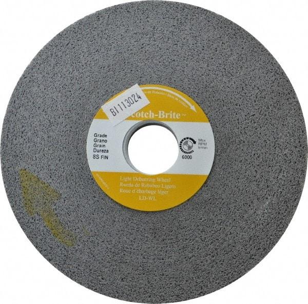 3M - 6" Diam, 1/2" Face Width, 1" Center Hole, Fine Grade, Silicon Carbide Deburring Wheel - Convolute, Hard Density 8 Grade, 6,000 RPM - Eagle Tool & Supply