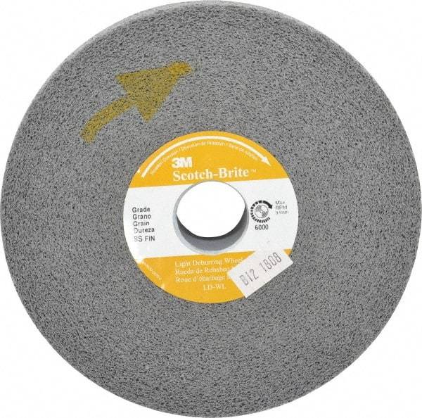 3M - 6" Diam, 1" Face Width, 1" Center Hole, Fine Grade, Silicon Carbide Deburring Wheel - Convolute, Hard Density 8 Grade, 6,000 RPM - Eagle Tool & Supply