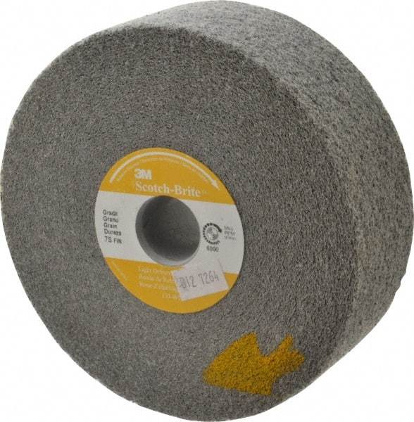 3M - 6" Diam, 2" Face Width, 1" Center Hole, Fine Grade, Silicon Carbide Deburring Wheel - Convolute, Hard Density 7 Grade, 6,000 RPM - Eagle Tool & Supply