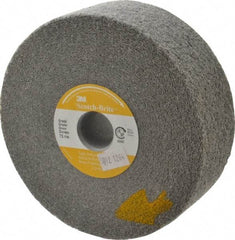 3M - 6" Diam, 2" Face Width, 1" Center Hole, Fine Grade, Silicon Carbide Deburring Wheel - Convolute, Hard Density 7 Grade, 6,000 RPM - Eagle Tool & Supply
