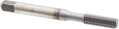 Kennametal - 1/4-28 UNF H4 Thread Limit Bottoming Thread Forming Tap - Vanadium High Speed Steel, TiCN Finish, 2-1/2" OAL, 5/8" Thread Length, Right Hand Thread, Series 5502TC - Eagle Tool & Supply