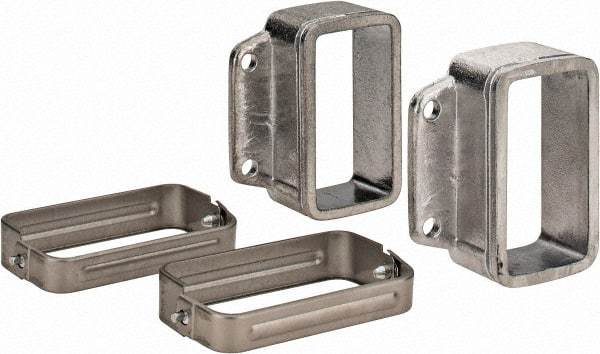 KabelSchlepp - 3.35 Inch Outside Width x 3.35 Inch Outside Height, Cable and Hose Carrier Stainless Steel Tube Mounting Bracket Set - 3.98 Inch Bend Radius, 2.87 Inch Inside Width x 1-1/2 Inch Inside Height - Eagle Tool & Supply