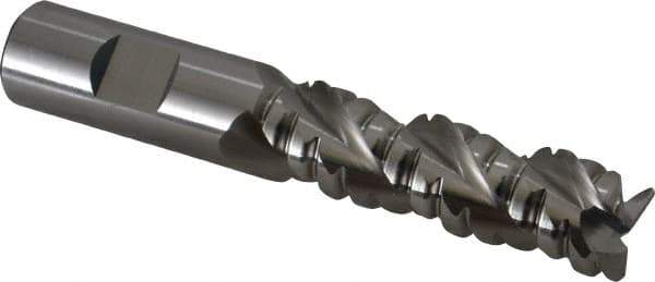 Cleveland - 3/4" Diam, Coarse Pitch, 2-1/2" LOC, 3 Flute Powdered Metal Corner Radius Roughing End Mill - Uncoated, 4-3/4" OAL, 3/4" Shank Diam, Single End, Centercutting, 42° Helix - Eagle Tool & Supply