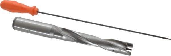 Kennametal - 22.23 to 22.73mm Diam, 5xD, 120mm Max Depth, 1" Shank Diam, 148.38mm Flute, 228.6mm OAL, Replaceable Tip Drill - KSEM0875 Insert, 4 Seat Size, Series KSEM - Eagle Tool & Supply