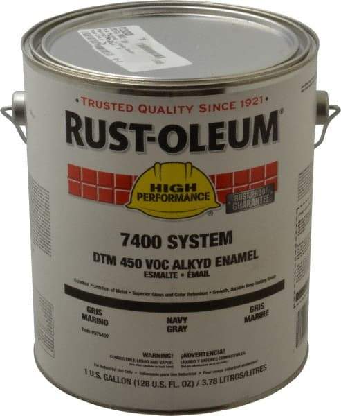 Rust-Oleum - 1 Gal Navy Gray Gloss Finish Alkyd Enamel Paint - Interior/Exterior, <450 gL VOC Compliance - Eagle Tool & Supply