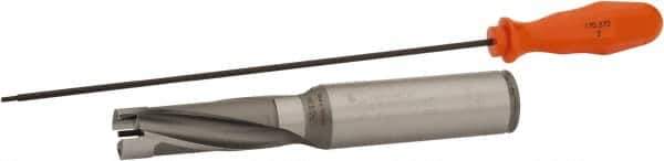 Kennametal - 20.64 to 21.14mm Diam, 3xD, 61.91mm Max Depth, 1" Shank Diam, 3.22" Flute, 6.38" OAL, Replaceable Tip Drill - KSEM0813 Insert, 3 Seat Size, Series KSEM - Eagle Tool & Supply