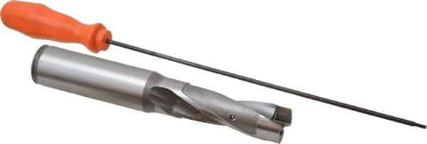 Kennametal - 22.23 to 22.73mm Diam, 3xD, 66.68mm Max Depth, 1" Shank Diam, 3.47" Flute, 6.63" OAL, Replaceable Tip Drill - KSEM0875 Insert, 4 Seat Size, Series KSEM - Eagle Tool & Supply