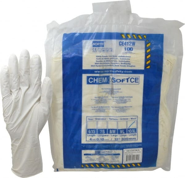 North - Pack of (100), Size XL, 4 mil, Cleanroom Grade, Powder Free Nitrile Disposable Gloves - Eagle Tool & Supply