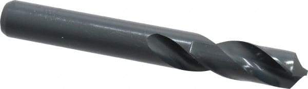 Interstate - 12.5mm 118° Spiral Flute High Speed Steel Screw Machine Drill Bit - Oxide Finish, Right Hand Cut, 51mm Flute Length, 102mm OAL, Standard Point, Straight Shank - Eagle Tool & Supply
