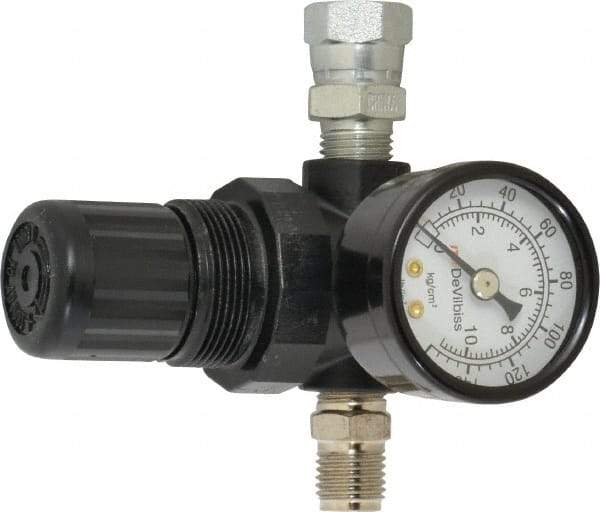 DeVilbiss - Paint Sprayer Air Regulator & Gauge - Gun Mounted Air Regulator with Gauge, Compatible with Spray Guns - Eagle Tool & Supply