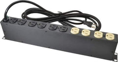 Tripp-Lite - 12 Outlets, 120 Volts, 15 Amps, 15' Cord, Power Outlet Strip - Rack Mount, 5-15P NEMA Configuration, 17-1/2" Strip, ANSI C62.41, IEEE 587, IEEE 587 Category A Specifications, IEEE 587 Category B Specifications, UL1449 3rd Edition - Eagle Tool & Supply