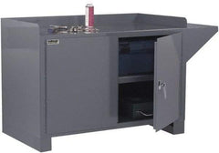 Durham - No Drawers, 1 Shelf Industrial Workstation - 2,000 Lb Capacity, Gray, 60" Wide x 38" High - Eagle Tool & Supply