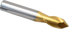 Melin Tool - 7/16" Diam, 1" LOC, 2 Flute, 90° Point Angle, Solid Carbide Drill Mill - TiN Finish, 2-3/4" OAL, 7/16" Shank Diam - Eagle Tool & Supply