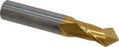 Melin Tool - 1/2" Diam, 1" LOC, 2 Flute, 90° Point Angle, Solid Carbide Drill Mill - TiN Finish, 3" OAL, 1/2" Shank Diam - Eagle Tool & Supply