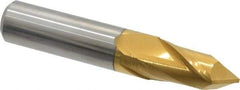 Melin Tool - 5/8" Diam, 1-1/4" LOC, 2 Flute, 90° Point Angle, Solid Carbide Drill Mill - TiN Finish, 3-1/2" OAL, 5/8" Shank Diam - Eagle Tool & Supply