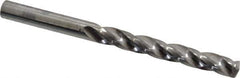 SGS - 1/4" 150° Solid Carbide Jobber Drill - Bright Finish, Right Hand Cut, Spiral Flute, Straight Shank, 3-1/4" OAL, Standard Point - Eagle Tool & Supply