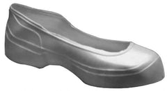 Winter Walking - Men's 6-7 (Women's 8-9) Traction Overshoes - 4" High, Plain Toe, Nonslip Sole, PVC Upper, Black - Eagle Tool & Supply