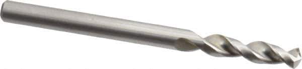 Accupro - 0.1654" 130° Parabolic Flute Cobalt Screw Machine Drill Bit - Bright Finish, Right Hand Cut, 0.866" Flute Length, 2.165" OAL, Split Point, Straight Shank - Eagle Tool & Supply