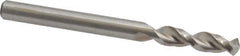 Accupro - #7 130° Parabolic Flute Cobalt Screw Machine Drill Bit - Bright Finish, Right Hand Cut, 1.024" Flute Length, 2.441" OAL, Split Point, Straight Shank - Eagle Tool & Supply