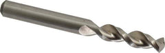 Accupro - 0.295" 130° Parabolic Flute Cobalt Screw Machine Drill Bit - Bright Finish, Right Hand Cut, 1.339" Flute Length, 2.913" OAL, Split Point, Straight Shank - Eagle Tool & Supply