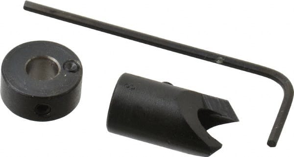 Vernon - 3/8" Cutter Diam, #8 Drill Combatibility, 1/4" Collar Thickness, Adjustable Depth Drill Countersink - Eagle Tool & Supply