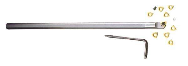 Everede Tool - 0.3" Min Bore Diam, 4" OAL, 1/4" Shank Diam, Indexable Boring Bar - CDC Insert, Screw Holding Method - Eagle Tool & Supply