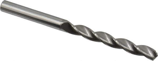 Made in USA - 7/32" 130° Solid Carbide Jobber Drill - Bright Finish, Right Hand Cut, Spiral Flute, Straight Shank, 3" OAL, Standard Point - Eagle Tool & Supply