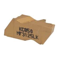 Kennametal - 3125NF K Grade KC850, 3.18mm Cutting Width Carbide Grooving Insert - 3.81mm Max Depth of Cut, Left Hand, 0.19mm Corner Radius, TiC/TiCN/TiN Finish - Eagle Tool & Supply