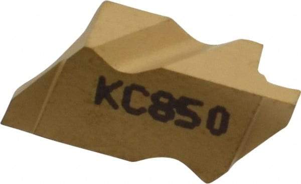 Kennametal - 2047NG Grade KC850, 1.19mm Cutting Width Carbide Grooving Insert - 1.27mm Max Depth of Cut, Left Hand, 0.09mm Corner Radius, TiC/TiCN/TiN Finish - Eagle Tool & Supply