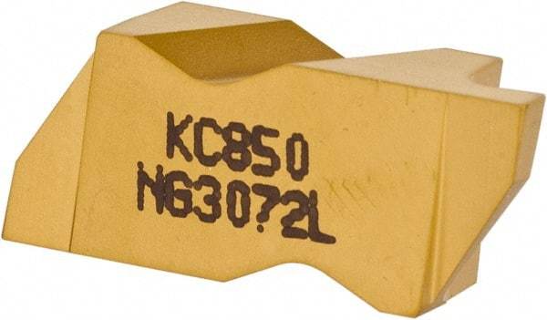 Kennametal - 3072NG Grade KC850, 1.83mm Cutting Width Carbide Grooving Insert - 2.39mm Max Depth of Cut, Left Hand, 0.19mm Corner Radius, TiC/TiCN/TiN Finish - Eagle Tool & Supply
