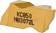 Kennametal - 3072NG Grade KC850, 1.83mm Cutting Width Carbide Grooving Insert - 2.39mm Max Depth of Cut, Left Hand, 0.19mm Corner Radius, TiC/TiCN/TiN Finish - Eagle Tool & Supply