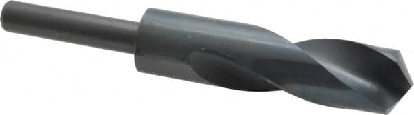 Interstate - 1" Drill, 118° Point, High Speed Steel Silver Deming & Reduced Shank Drill Bit - Eagle Tool & Supply