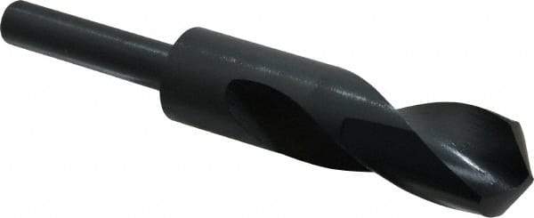 Interstate - 1-1/64" Drill, 118° Point, High Speed Steel Silver Deming & Reduced Shank Drill Bit - Oxide Finish, 6" OAL, Straight Shank, 3" Flute Length, Right Hand Cut, Standard Point, Spiral Flute, Regular Spiral - Eagle Tool & Supply