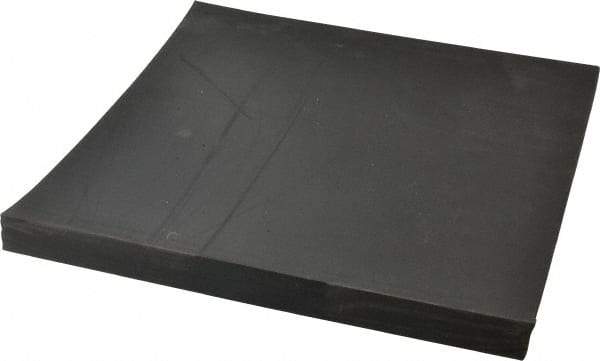 Made in USA - 12" Long, 12" Wide, 1" Thick, Neoprene Rubber Foam Sheet - 35 to 45 Durometer, Black, -40 to 220°F, 1,500 psi Tensile Strength, Stock Length - Eagle Tool & Supply