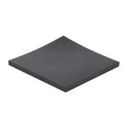 Made in USA - 12" Long, 12" Wide, 1" Thick, Buna-N Rubber Foam Sheet - 50 to 60 Durometer, Black, -40 to 212°F, 1,500 psi Tensile Strength, Stock Length - Eagle Tool & Supply