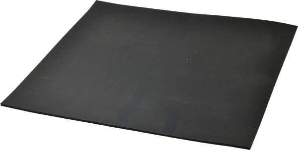 Made in USA - 12" Long, 12" Wide, 1/8" Thick, Buna-N Rubber Foam Sheet - 65 to 75 Durometer, Black, -40 to 212°F, 1,500 psi Tensile Strength, Stock Length - Eagle Tool & Supply