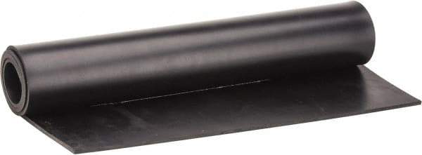 Made in USA - 24" Long, 12" Wide, 1/2" Thick, Buna-N Rubber Foam Sheet - 45 to 55 Durometer, Black, -40 to 212°F, 1,500 psi Tensile Strength, Stock Length - Eagle Tool & Supply