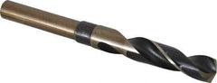 Interstate - 39/64" Drill, 118° Point, Cobalt Silver Deming & Reduced Shank Drill Bit - Bright Finish, 6" OAL, Straight Shank, 3" Flute Length, Right Hand Cut, Standard Point, Spiral Flute, Regular Spiral - Eagle Tool & Supply