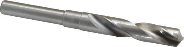 Interstate - 5/8" Drill, 118° Point, Cobalt Silver Deming & Reduced Shank Drill Bit - Bright Finish, 6" OAL, Straight Shank, 3" Flute Length, Right Hand Cut, Standard Point, Spiral Flute, Regular Spiral - Eagle Tool & Supply