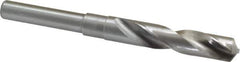 Interstate - 5/8" Drill, 118° Point, Cobalt Silver Deming & Reduced Shank Drill Bit - Bright Finish, 6" OAL, Straight Shank, 3" Flute Length, Right Hand Cut, Standard Point, Spiral Flute, Regular Spiral - Eagle Tool & Supply